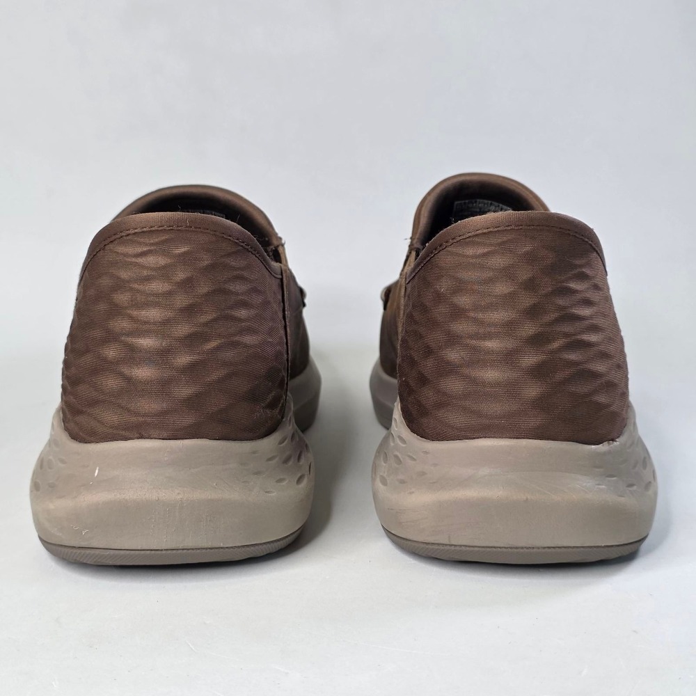 Skechers Slip-ins Go Walk Anywhere Mens 11.5 Brown Leather Loafers Sneakers DSRT - Picture 7 of 14